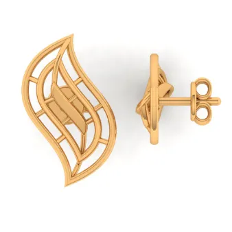 14KT (585) Yellow Gold Stud Earrings For Women