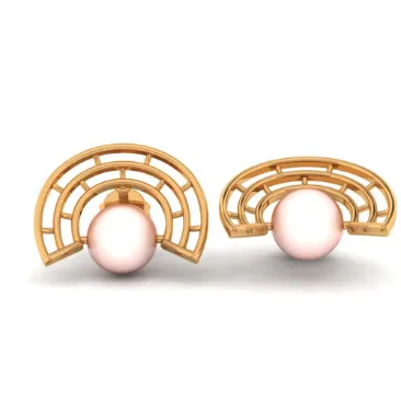 14KT (585) Yellow Gold Stud Earrings For Women