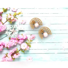 14KT (585) Yellow Gold Stud Earrings For Women