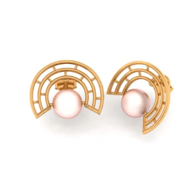 14KT (585) Yellow Gold Stud Earrings For Women
