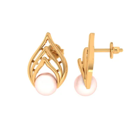 14KT (585) Yellow Gold Stud Earrings For Women