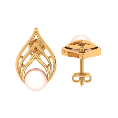 14KT (585) Yellow Gold Stud Earrings For Women