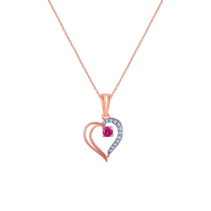 18k (750) Rose Gold And Diamond Pendant For Women