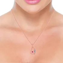 18k (750) Rose Gold And Diamond Pendant For Women