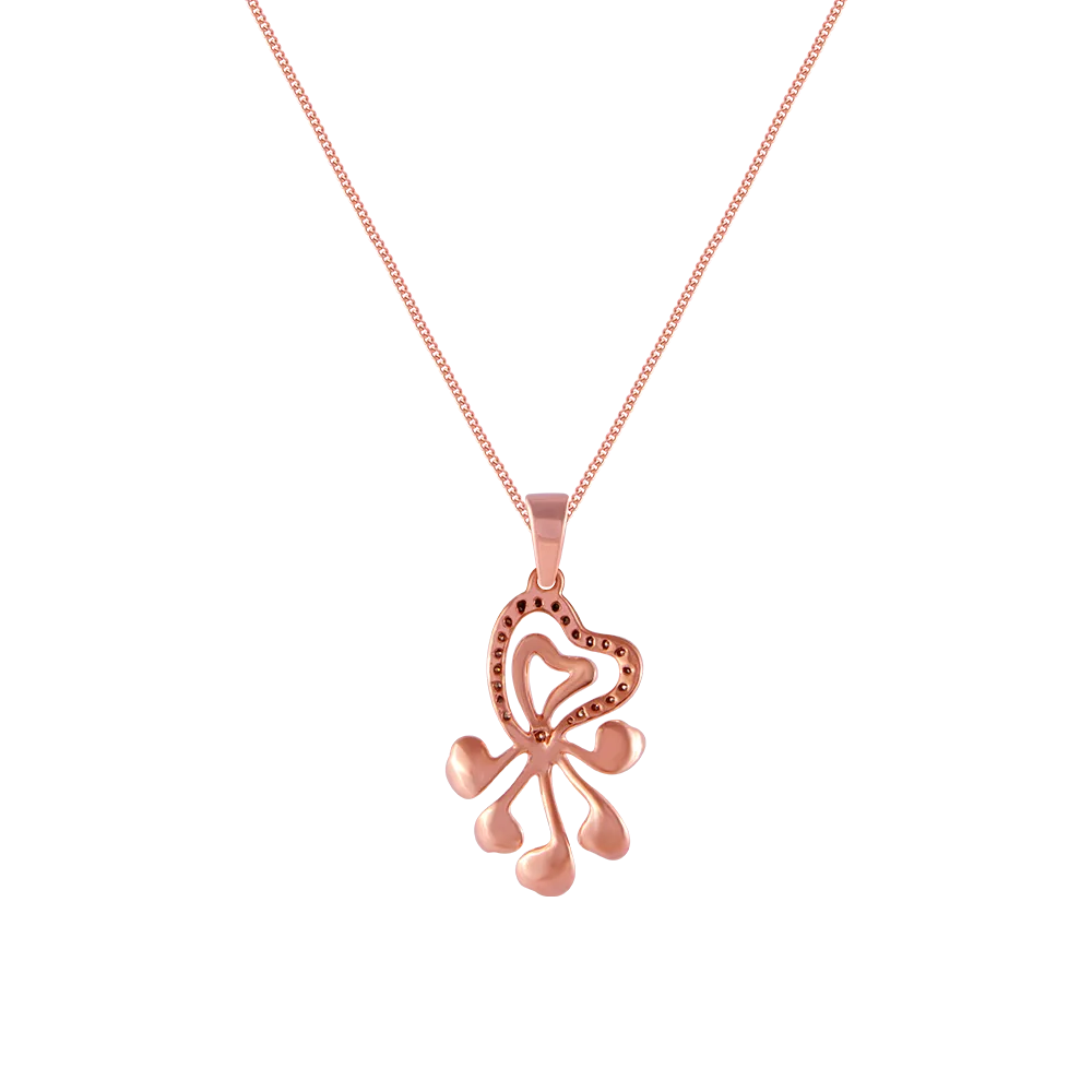 18k (750) Rose Gold And Diamond Pendant For Women