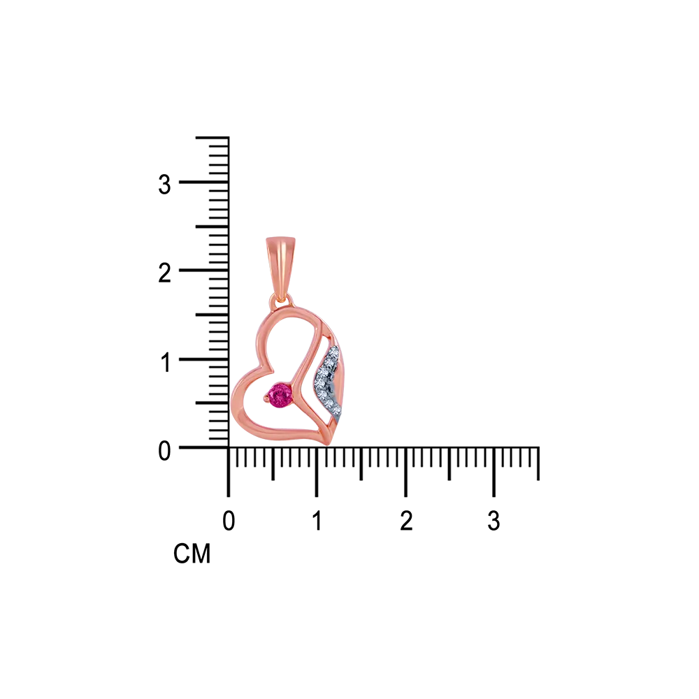 18k (750) Rose Gold And Diamond Pendant For Women