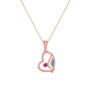 18k (750) Rose Gold And Diamond Pendant For Women