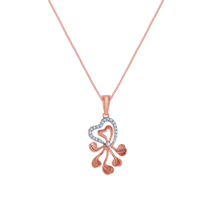 18k (750) Rose Gold And Diamond Pendant For Women