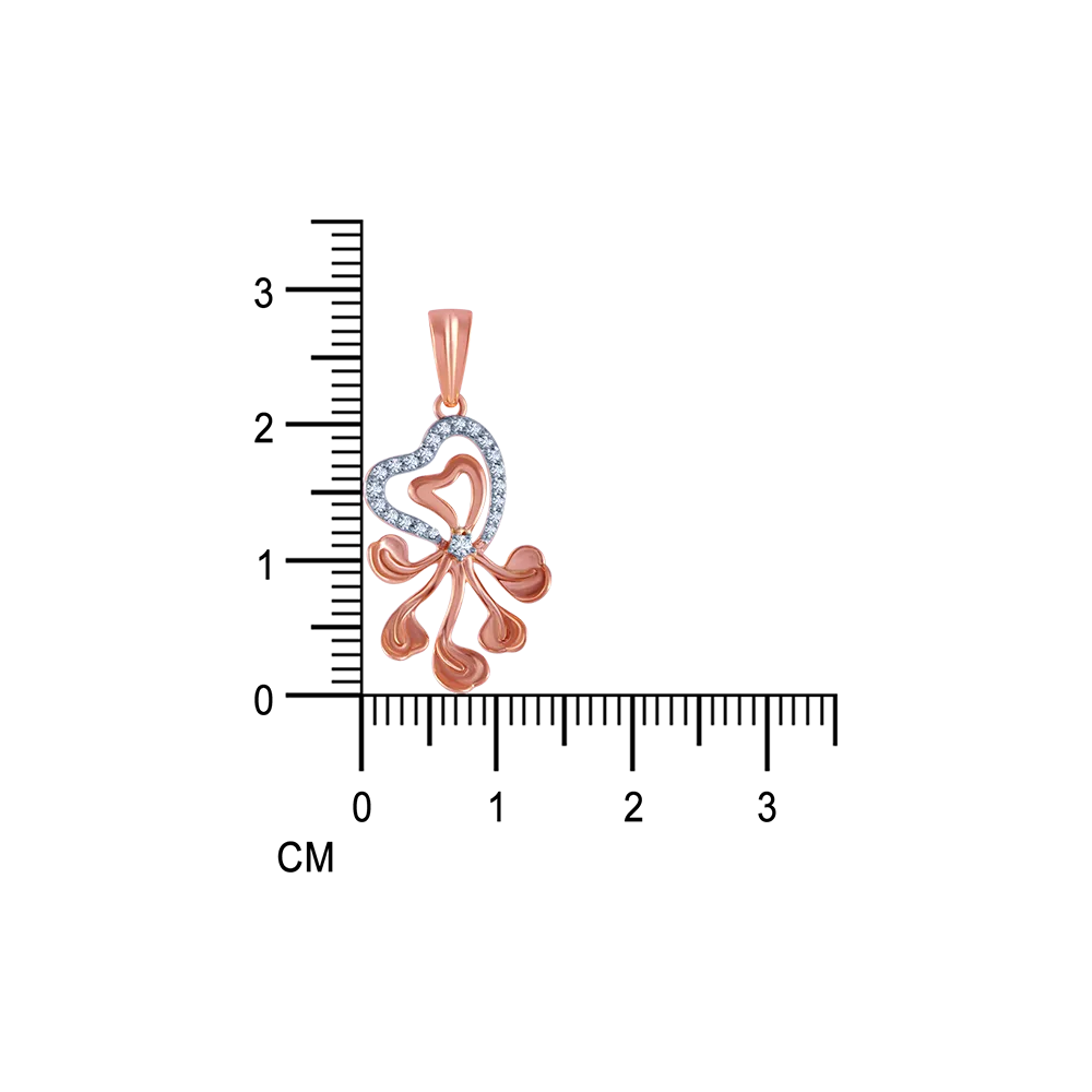 18k (750) Rose Gold And Diamond Pendant For Women