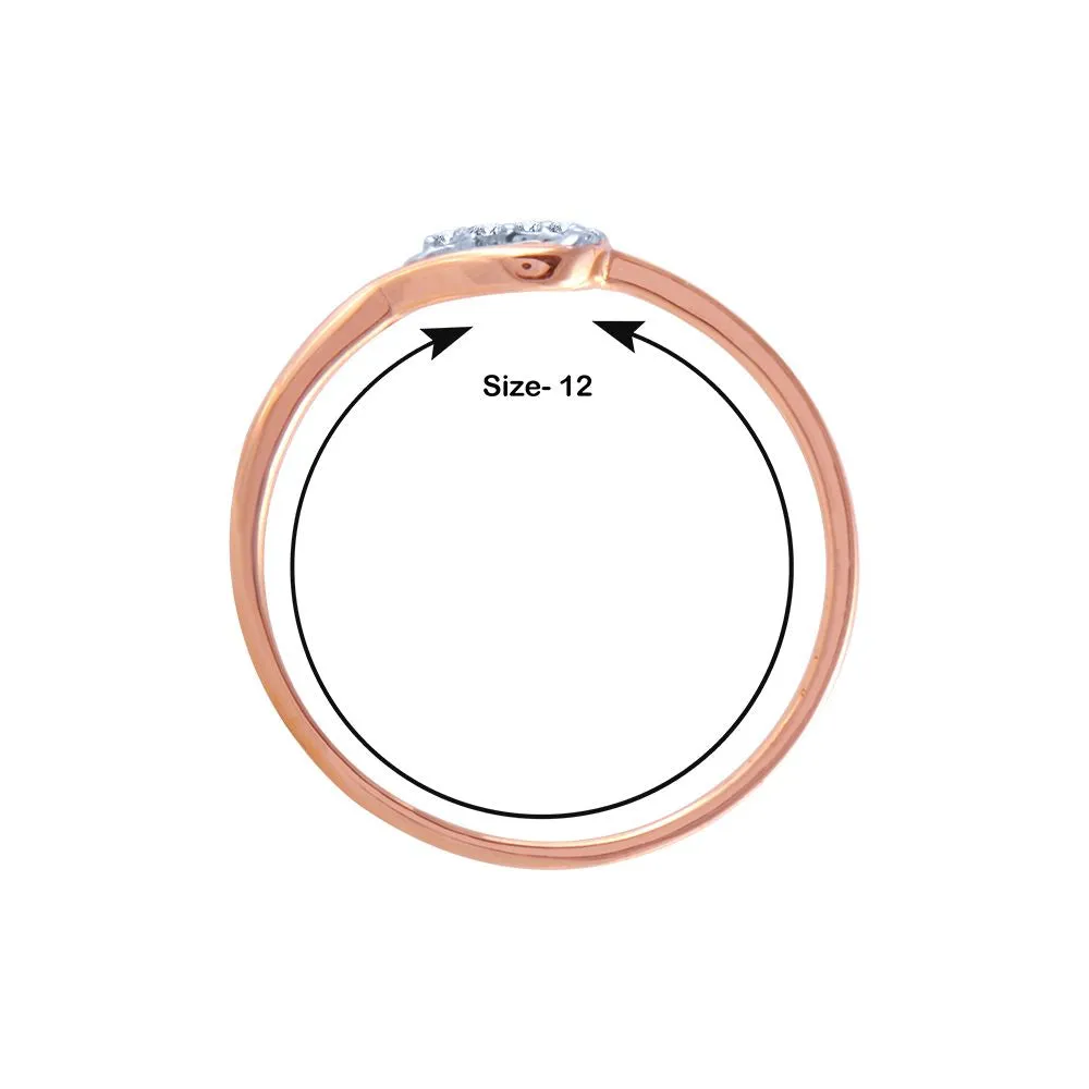 18k (750) Rose Gold And Diamond Ring For Women