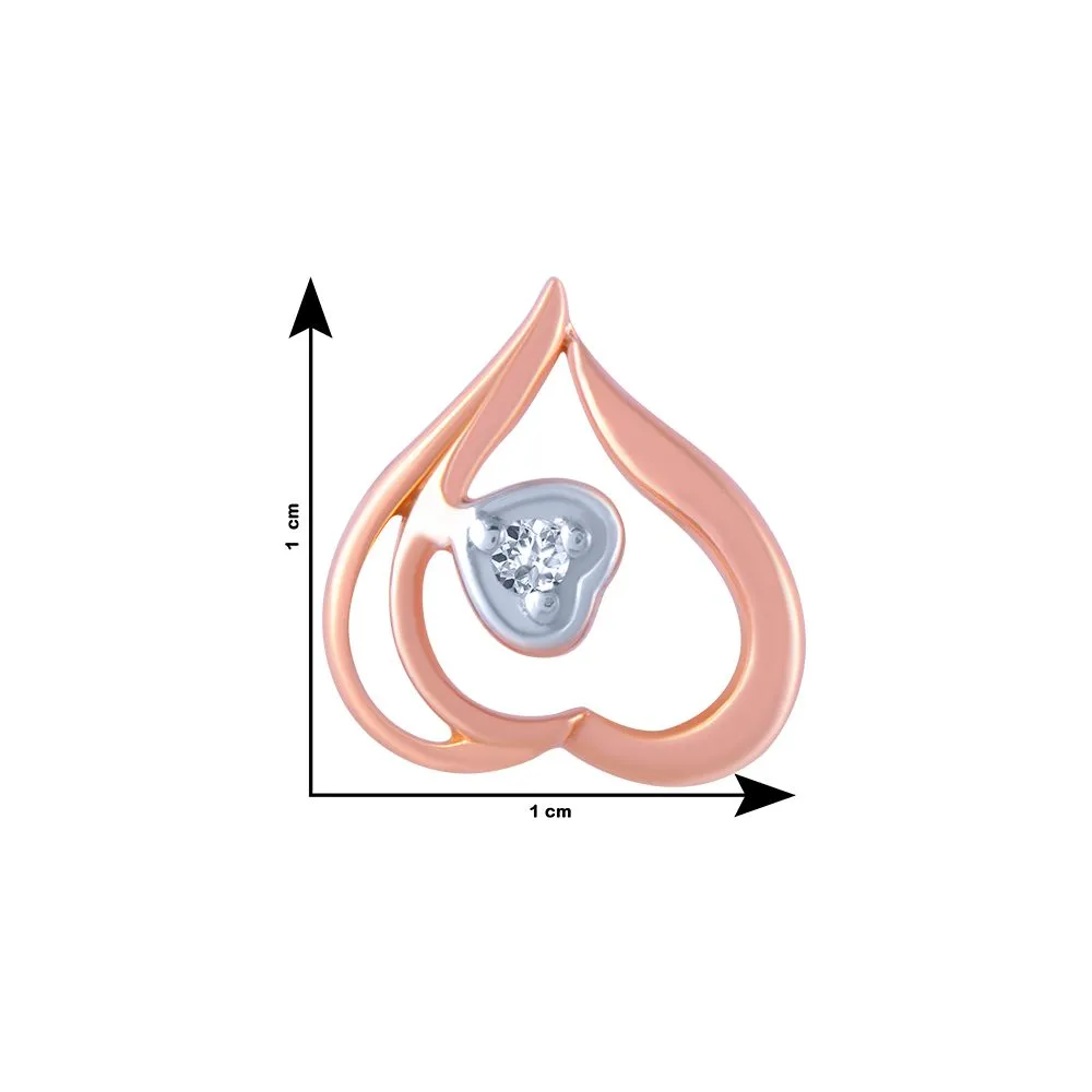 18k (750) Rose Gold And Diamond Stud Earrings For Women