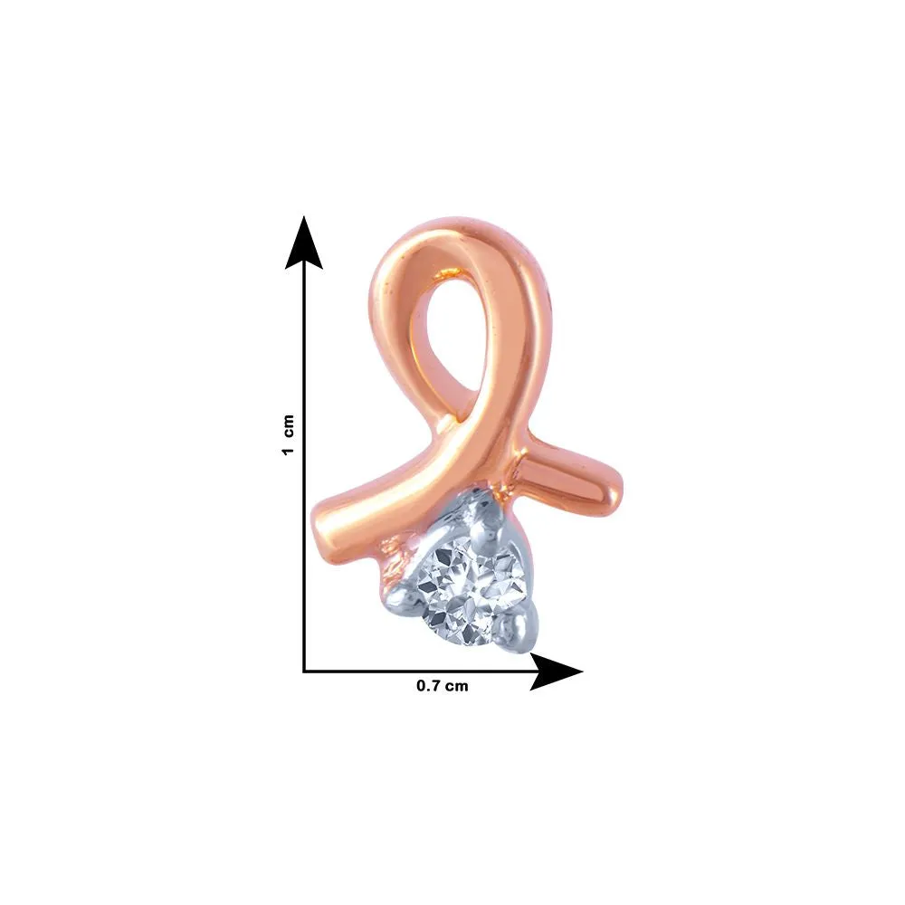 18k (750) Rose Gold And Diamond Stud Earrings For Women