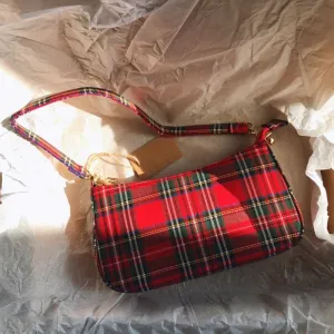 2020 hot sale vintage retro bags designer ladies hand bags French plaid red bag woman elegant small bolsa feminina shoulder bags Fashion Nova Bags