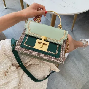 2020 New Fashion Pathwork PU Leather Women Crossbody Bags Vintage Shoulder Messenger Bag Ladies Clutch Casual Totes Female Purse Fashion Nova Bags