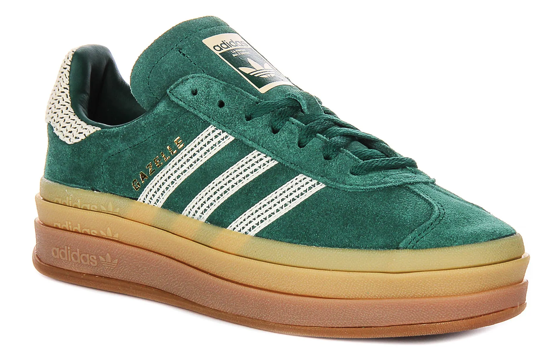 Adidas Gazelle Bold W In Green Gold For Women Shoes Adidas
