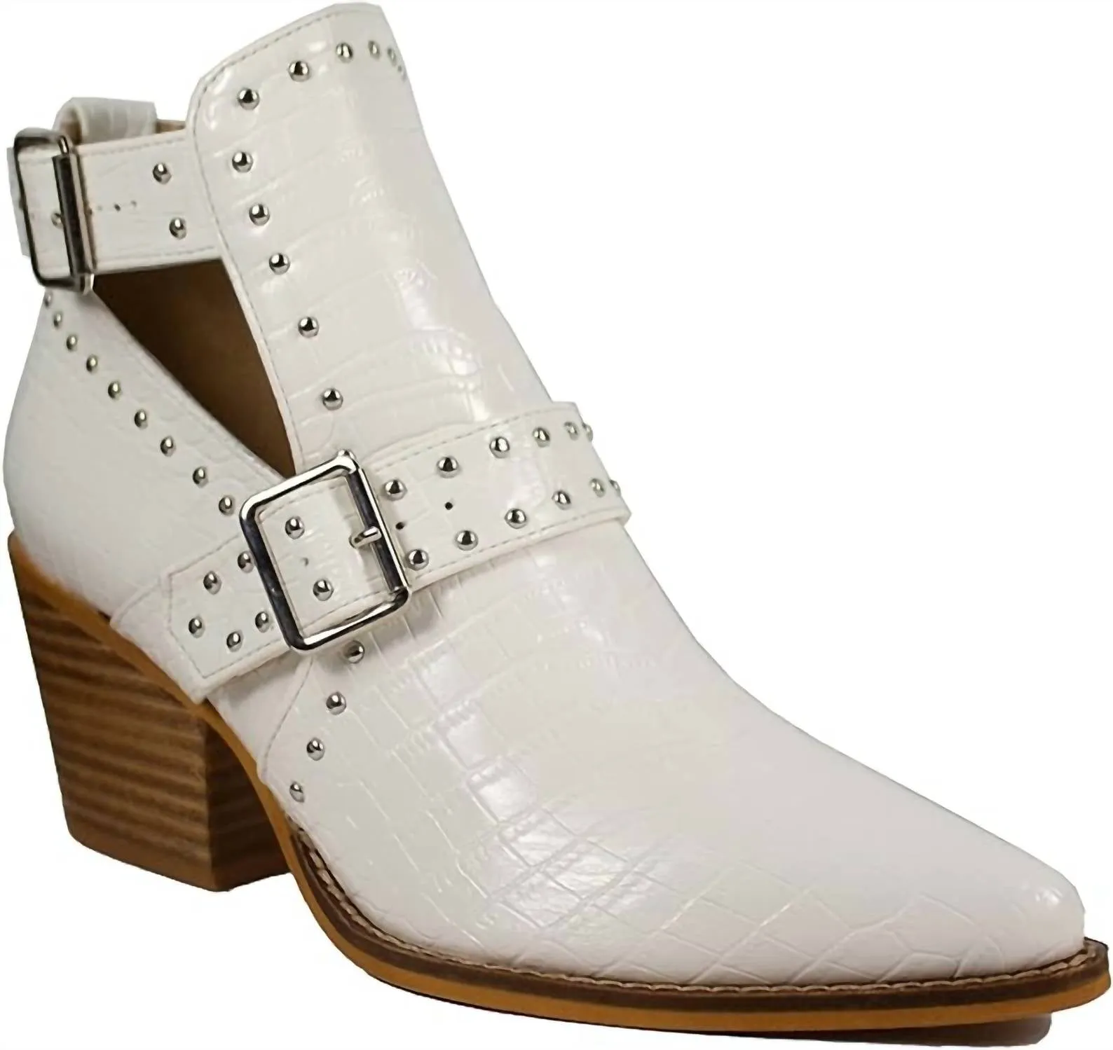 Ankle Strap Croc Bootie In White