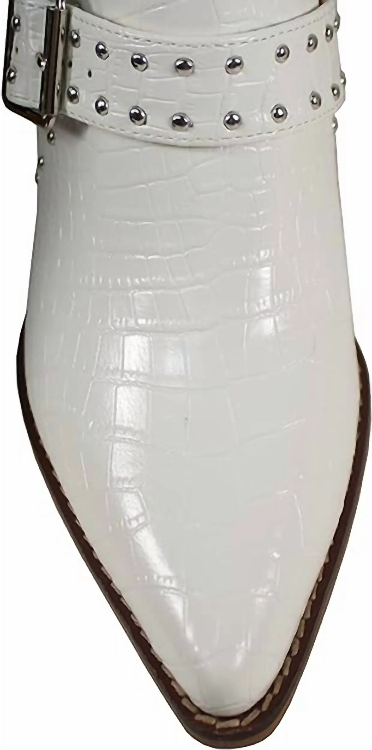 Ankle Strap Croc Bootie In White