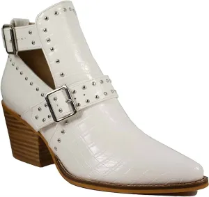 Ankle Strap Croc Bootie In White