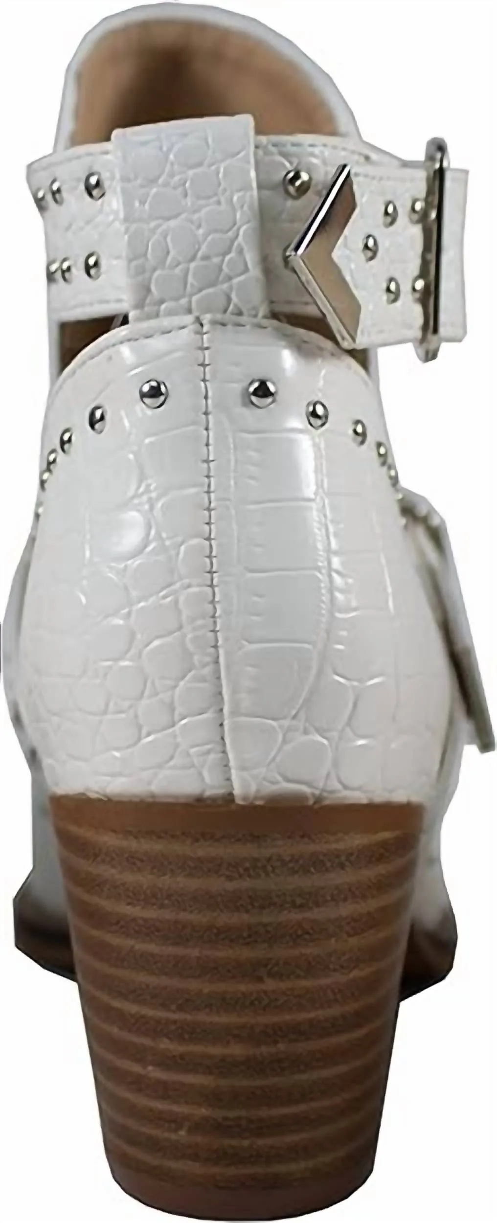 Ankle Strap Croc Bootie In White