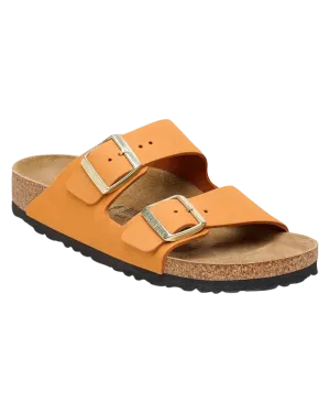 Arizona Nubuck Leather Sandals in Burnt Orange