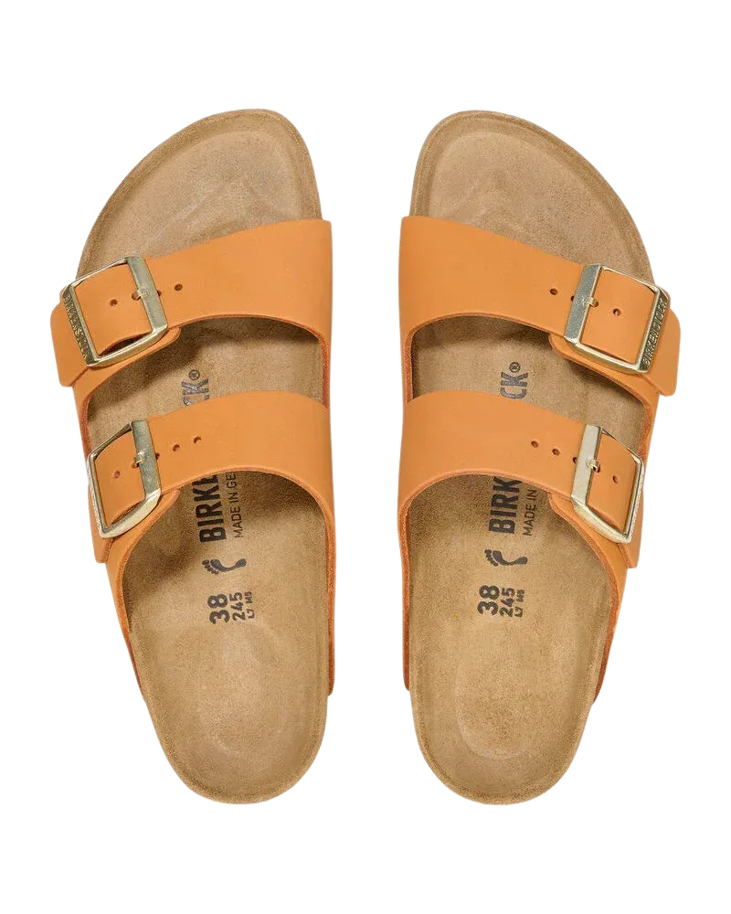Arizona Nubuck Leather Sandals in Burnt Orange