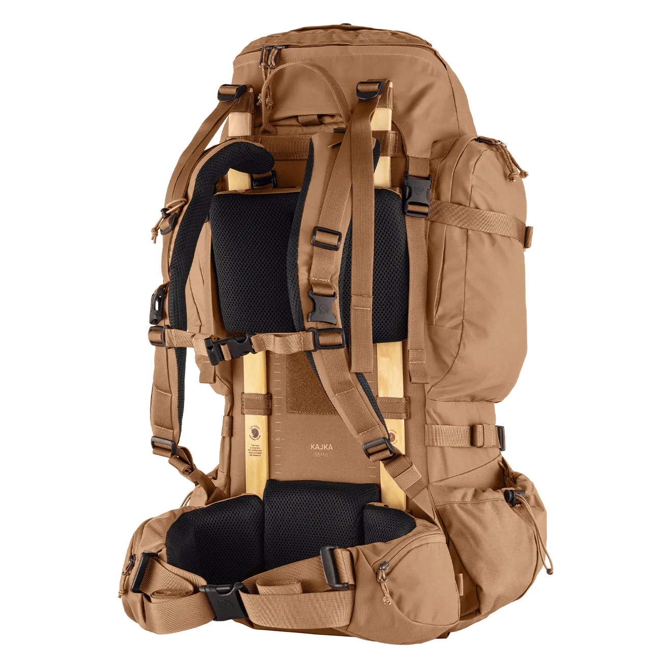 Bags Fjallravenbags Men Fjallraven Kajka 55L M/L Backpack Khaki Dust