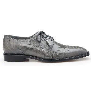 Belvedere Exotic Skin Shoes Belvedere Batta in Gray Genuine Ostrich Oxfords