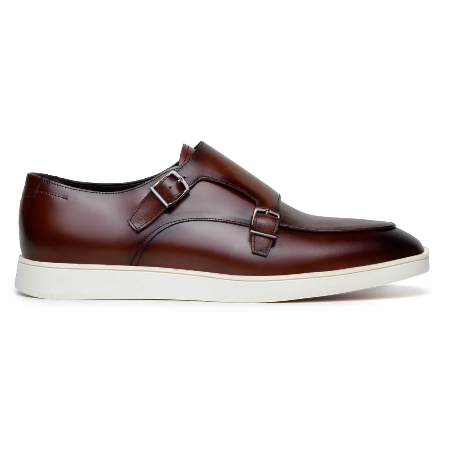 Belvedere Exotic Skin Shoes Belvedere Marcio in Cognac Monk Strap Hybrid Dress Shoe