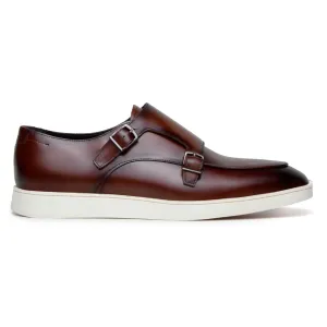 Belvedere Exotic Skin Shoes Belvedere Marcio in Cognac Monk Strap Hybrid Dress Shoe