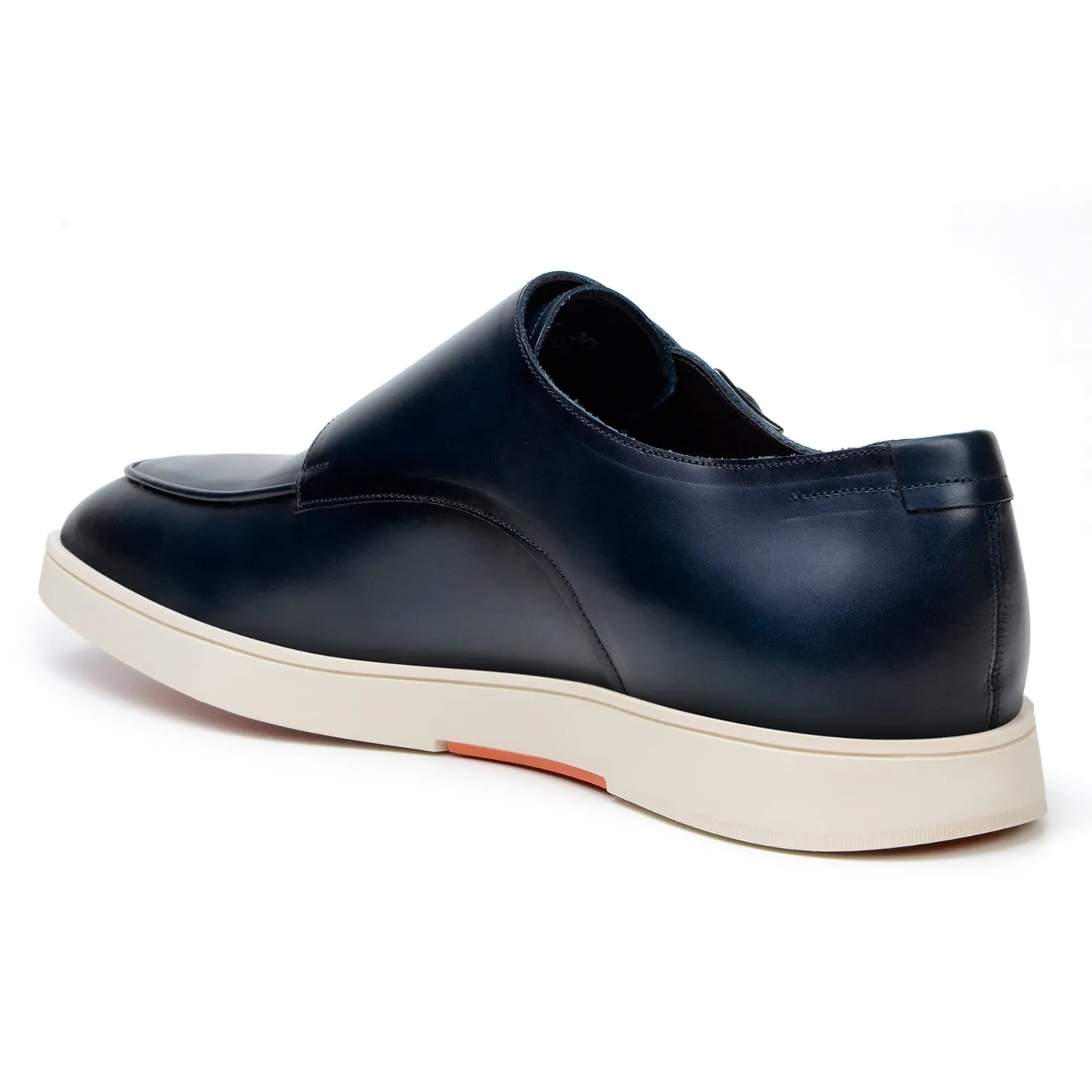 Belvedere Exotic Skin Shoes Belvedere Marcio in Navy Monk Strap Hybrid Dress Shoe