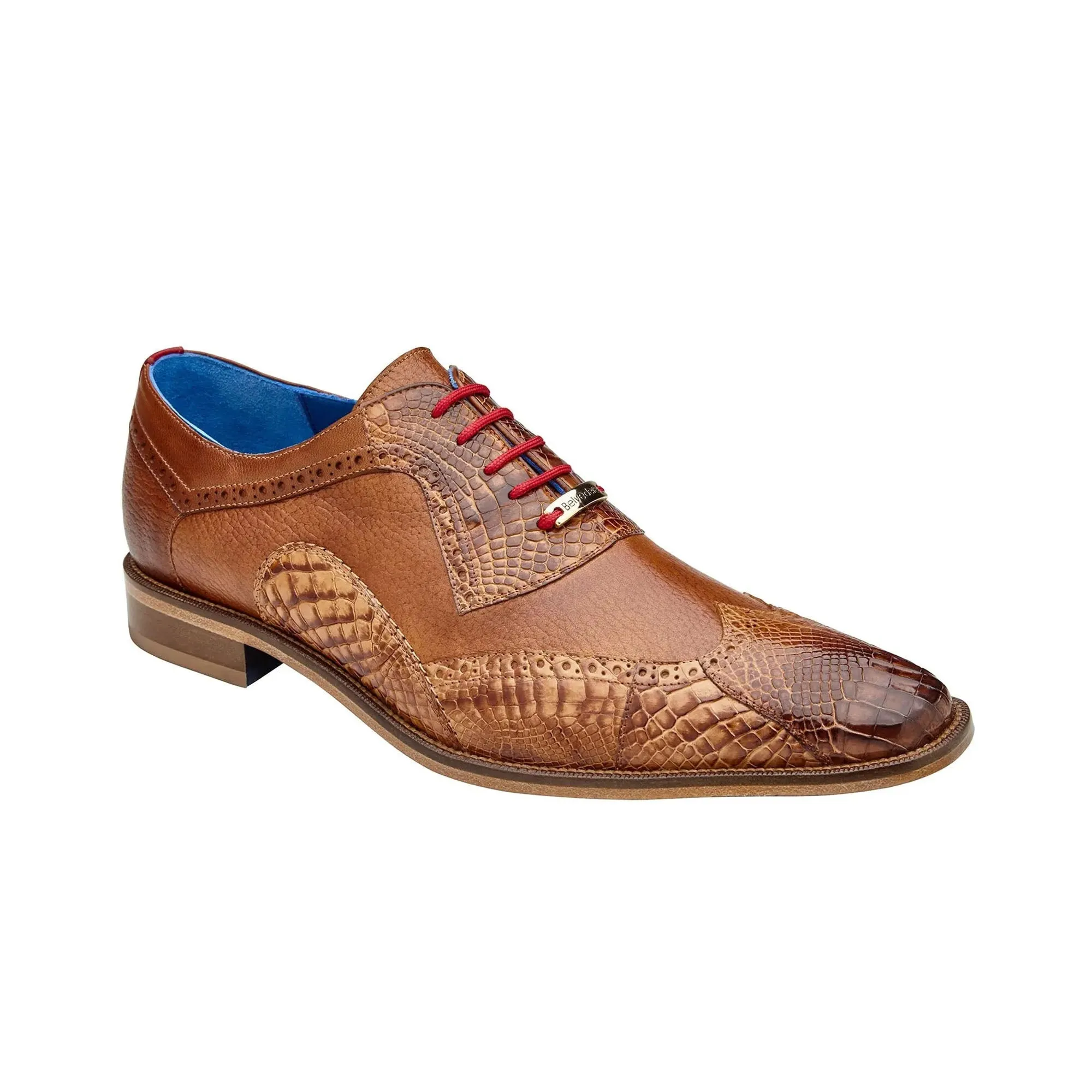 Belvedere Exotic Skin Shoes Belvedere Roberto in Antique Saddle Alligator & Leather Dress Shoes