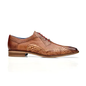 Belvedere Exotic Skin Shoes Belvedere Roberto in Antique Saddle Alligator & Leather Dress Shoes