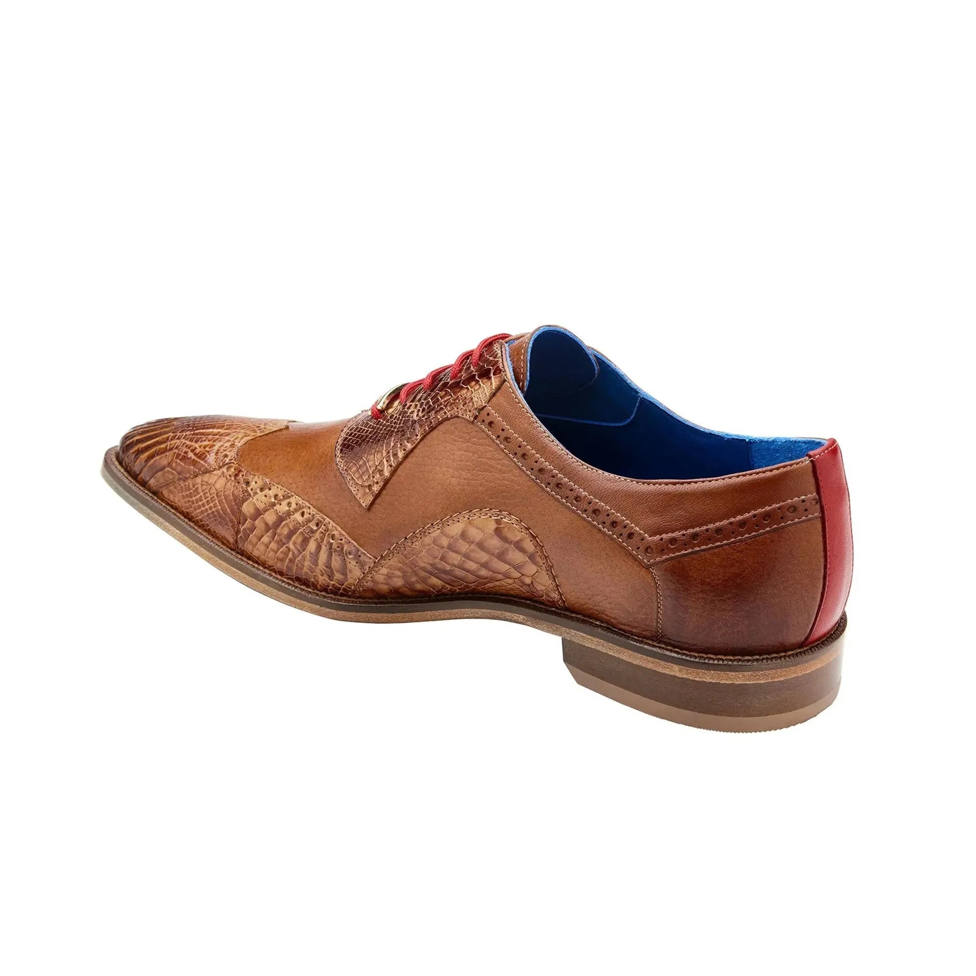 Belvedere Exotic Skin Shoes Belvedere Roberto in Antique Saddle Alligator & Leather Dress Shoes