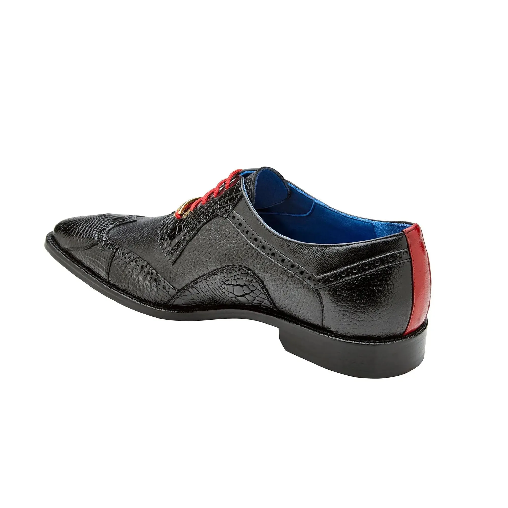 Belvedere Exotic Skin Shoes Belvedere Roberto in Black Alligator & Leather Dress Shoes