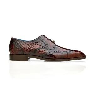 Belvedere Exotic Skin Shoes Belvedere Santo in Antique Brown Alligator Oxfords