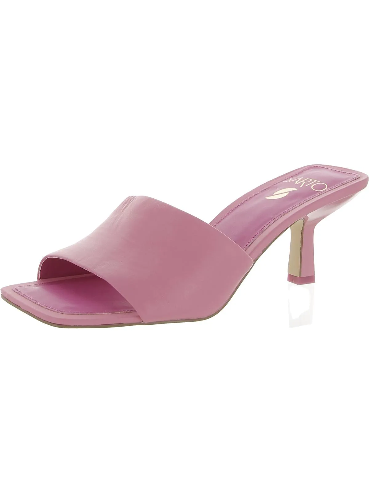 Betty  Womens Leather Square Toe Heels
