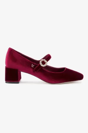 Blair Block Pump In Wine Velvet