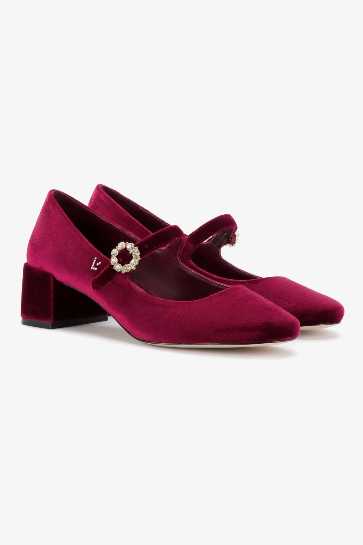 Blair Block Pump In Wine Velvet