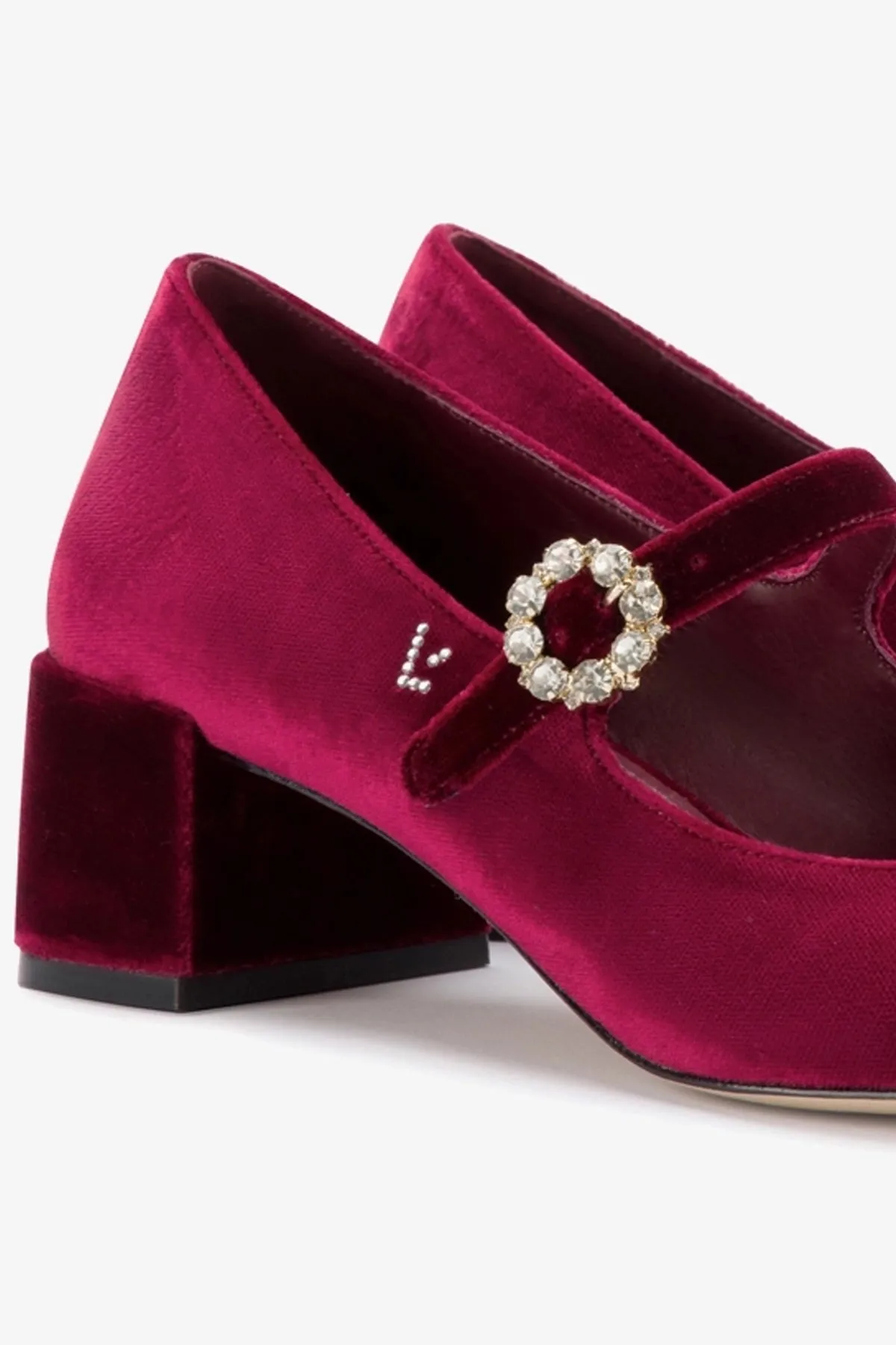 Blair Block Pump In Wine Velvet