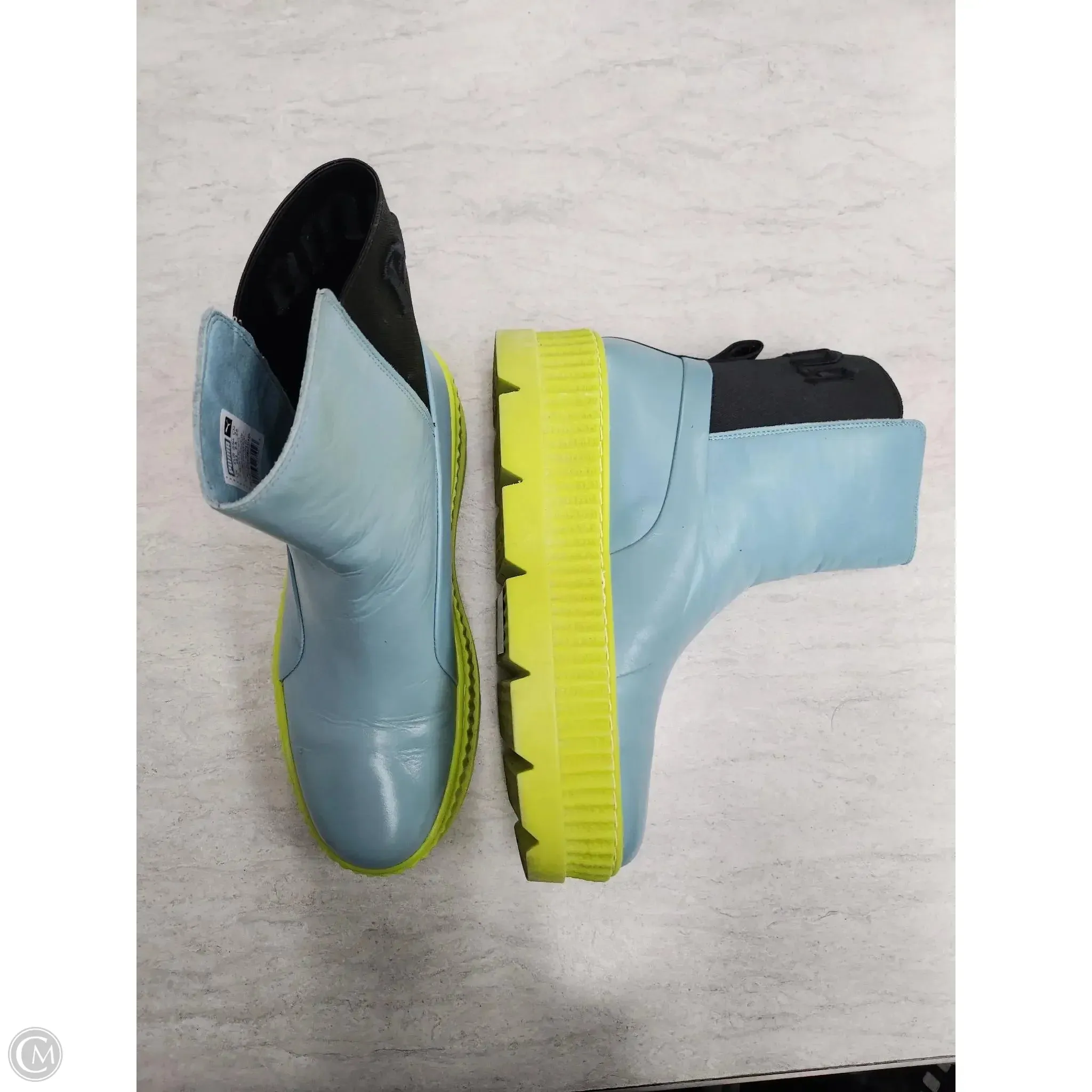 Boots Ankle Flats By Puma In Blue & Green, Size: 9.5
