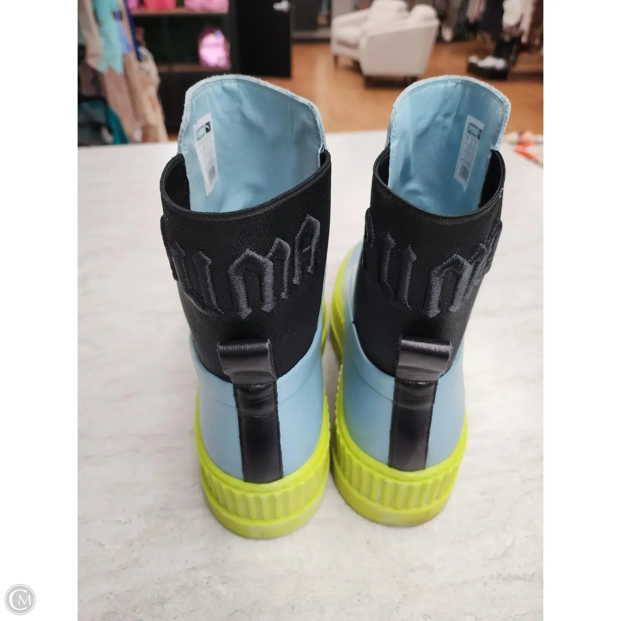 Boots Ankle Flats By Puma In Blue & Green, Size: 9.5