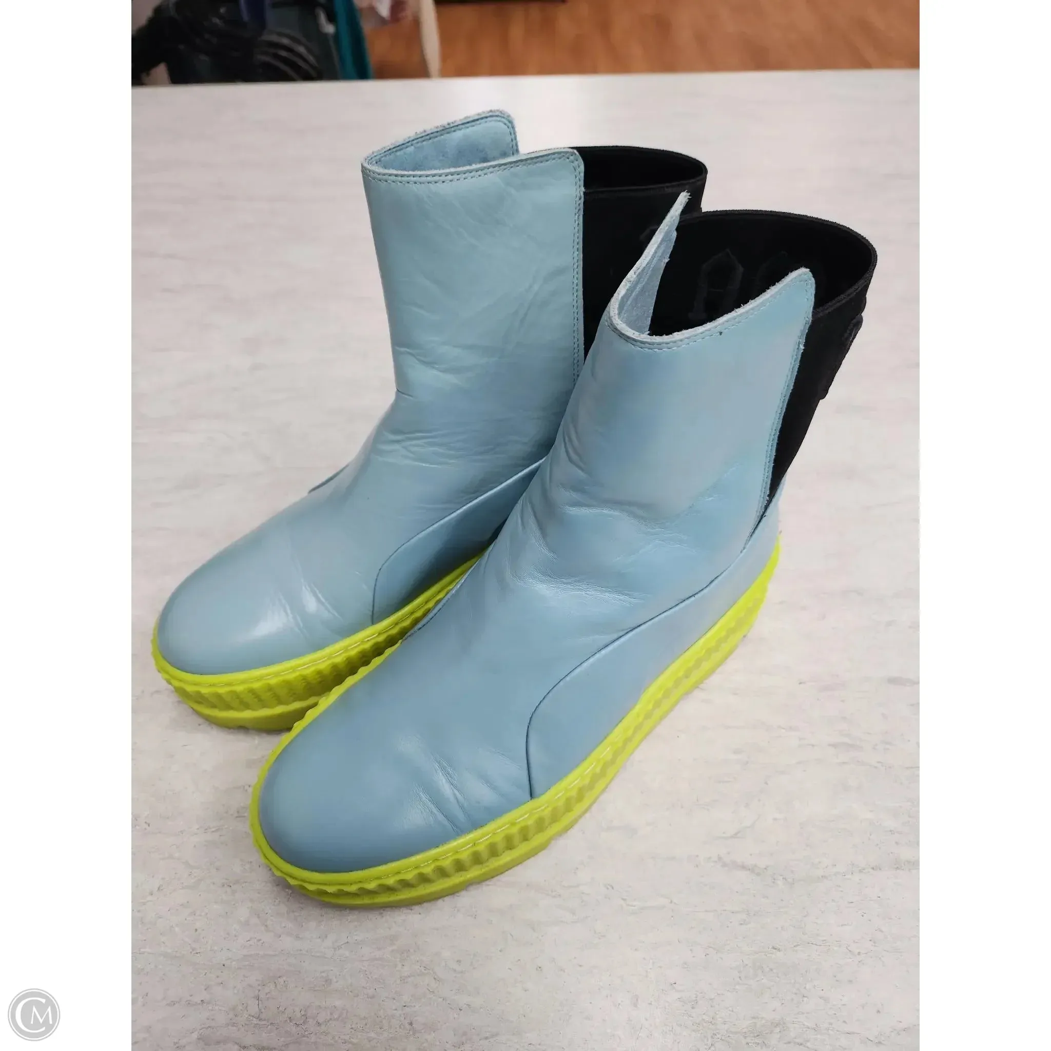 Boots Ankle Flats By Puma In Blue & Green, Size: 9.5