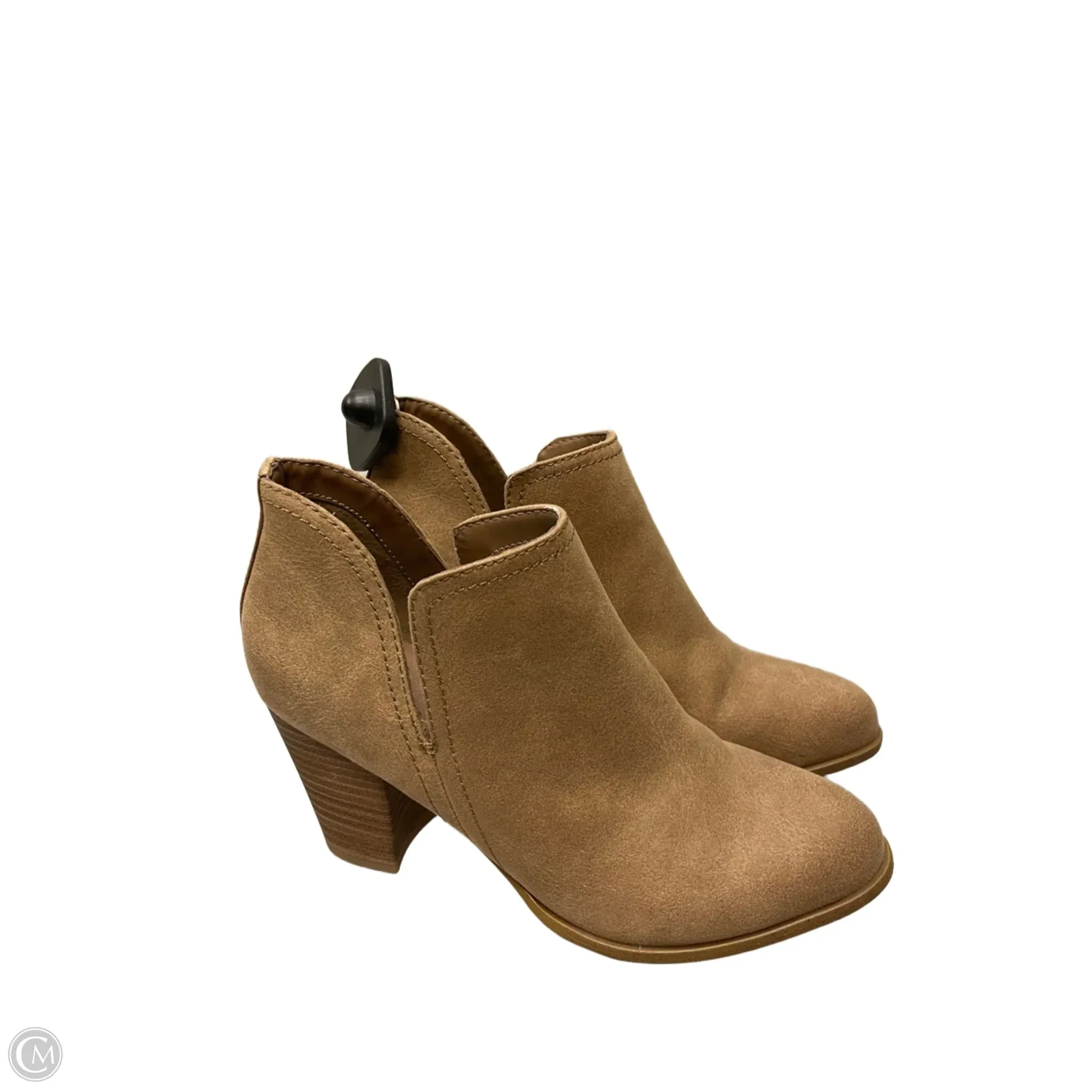 Boots Ankle Heels By Fergalicious In Brown, Size: 7.5