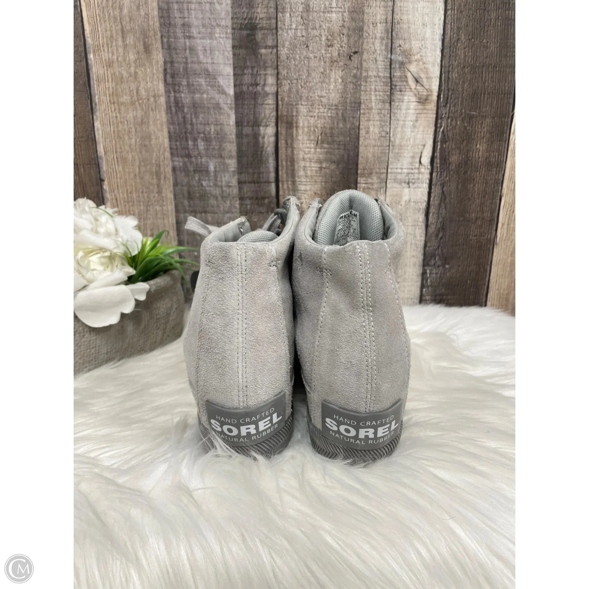 Boots Ankle Heels By Sorel In Grey, Size: 8