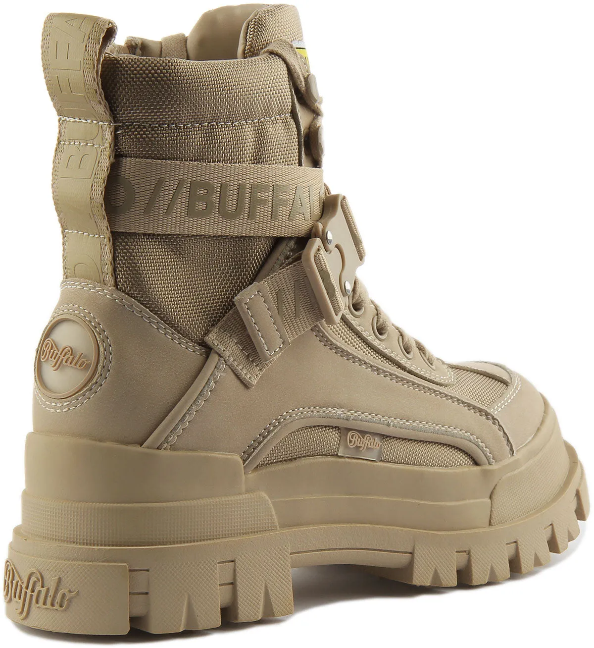 Buffalo Aspha Com1 Boots In Beige Shoes Buffalo