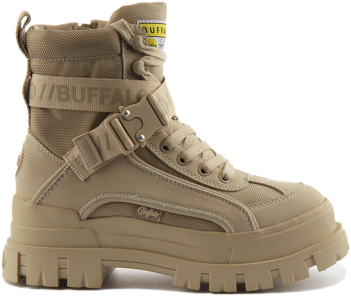Buffalo Aspha Com1 Boots In Beige Shoes Buffalo