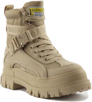 Buffalo Aspha Com1 Boots In Beige Shoes Buffalo