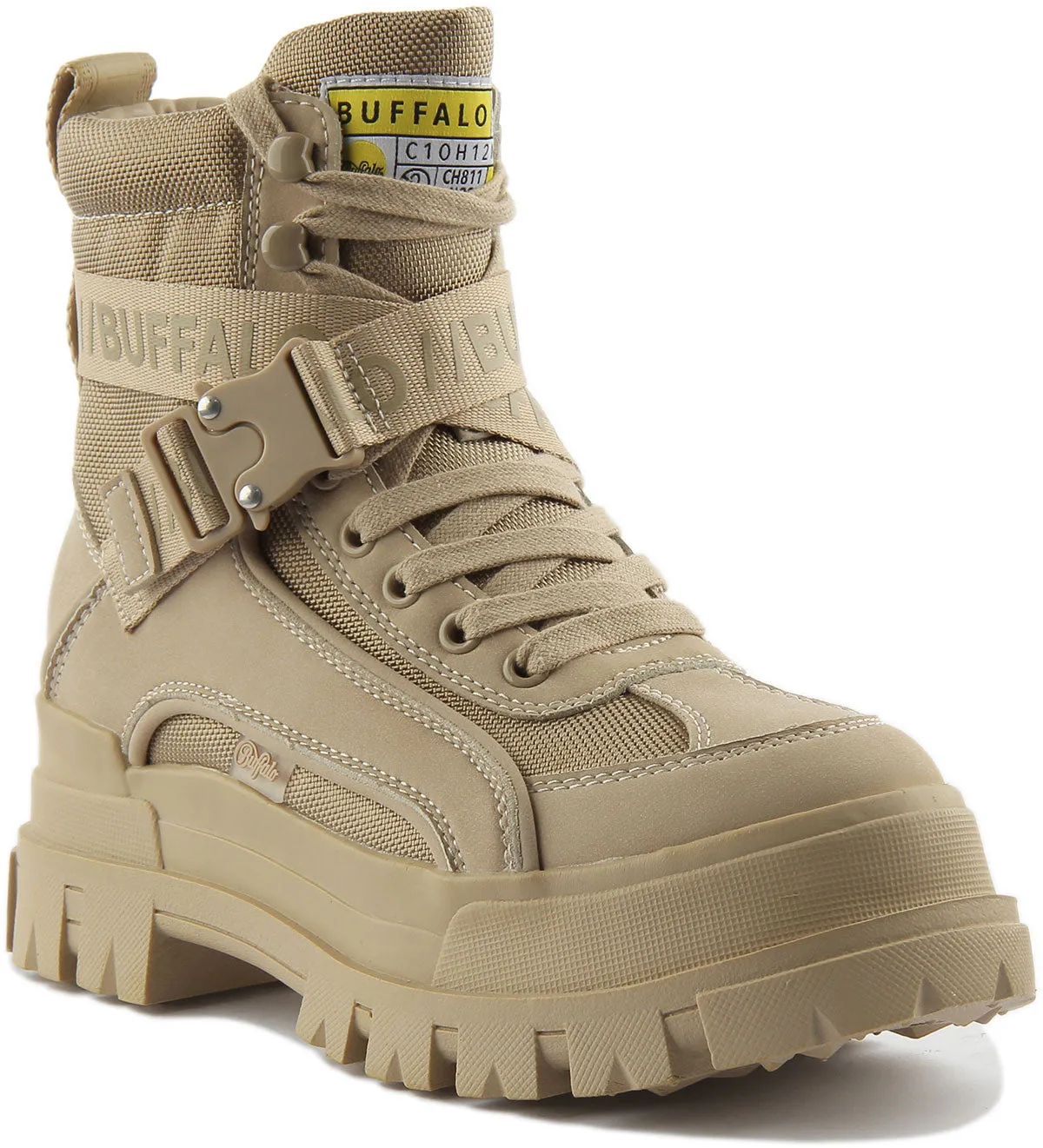 Buffalo Aspha Com1 Boots In Beige Shoes Buffalo