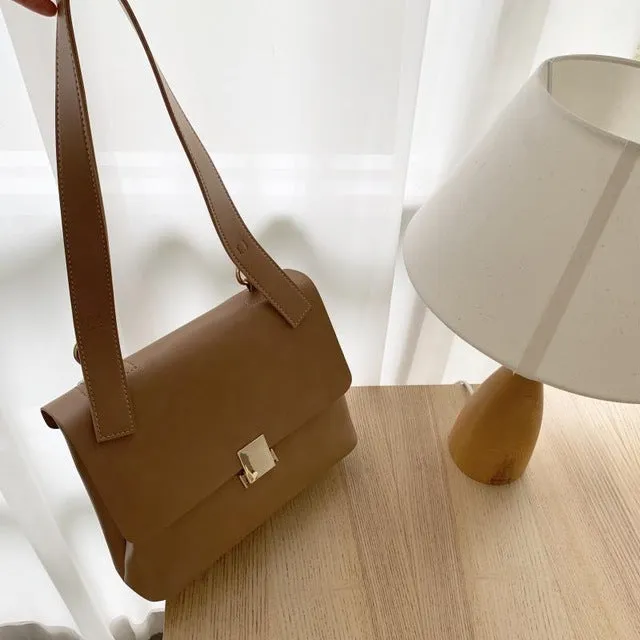 Casual Retro Women Shoulder Bags Designer Brand Chic Strap Female Handbags Luxury Pu Leather Crossbody Messenger Bag Large Purse Fashion Nova Bags