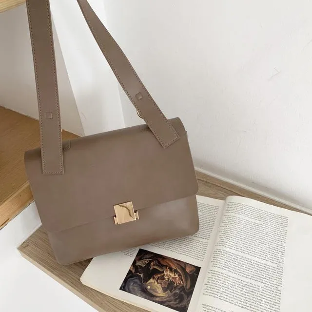 Casual Retro Women Shoulder Bags Designer Brand Chic Strap Female Handbags Luxury Pu Leather Crossbody Messenger Bag Large Purse Fashion Nova Bags